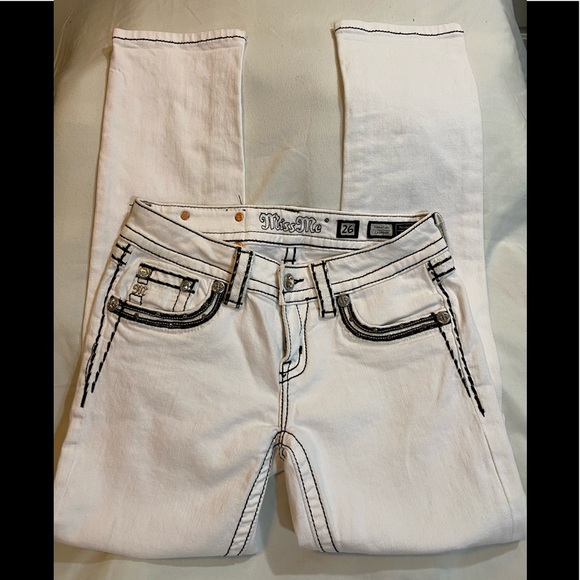 🎉HP X 2 RARE DISTRESSED BLACK MISS ME JEANS - Picture 4 of 7